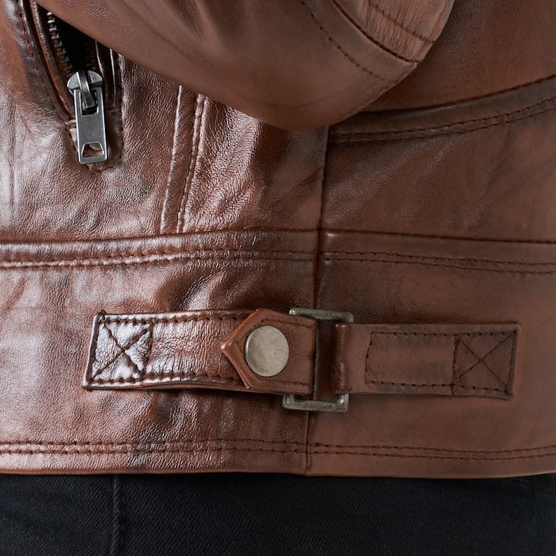 Women's Elba Waxed-Brown 100% Nappa Leather Jacket