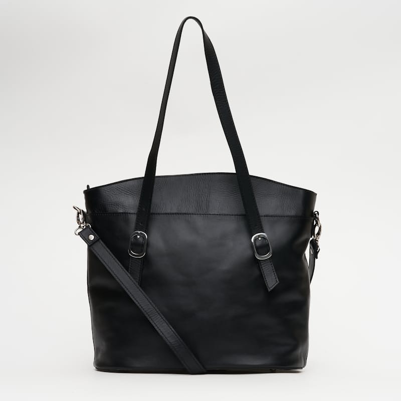 Women's kelly Genuine Leather Classic Tote Black Handbag