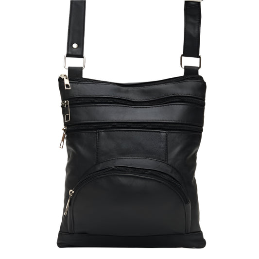 Genuine Leather Women Essential Sling Bag- Black