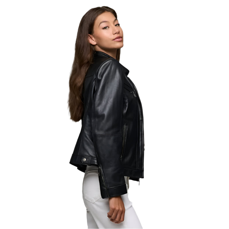 Women's Nube Classic Black Leather Jacket