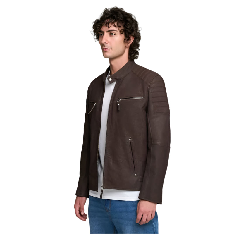 Men's Billy-J Choc Brown-Snuff Leather Jacket