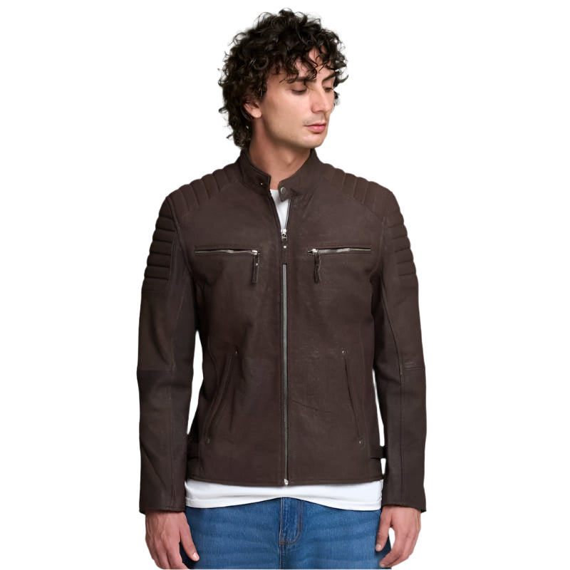 Men's Billy-J Choc Brown-Snuff Leather Jacket