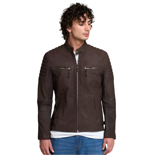 Men's Billy-J Choc Brown-Snuff Leather Jacket