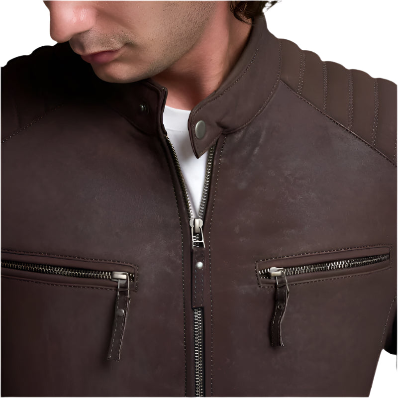 Men's Billy-J Choc Brown-Snuff Leather Jacket