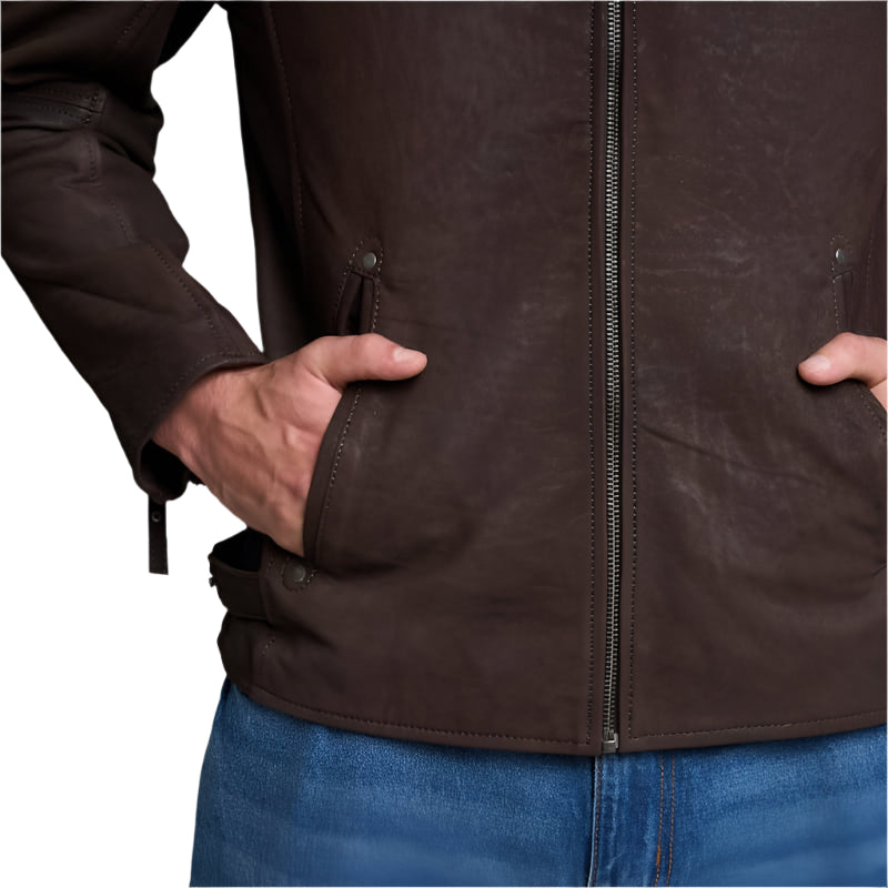 Men's Billy-J Choc Brown-Snuff Leather Jacket