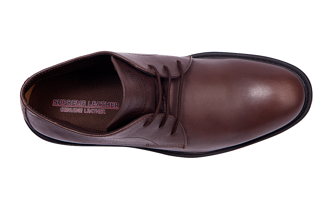 Supreme Leather Men's Genuine Leather Vamp Lace-Up Brown Boot