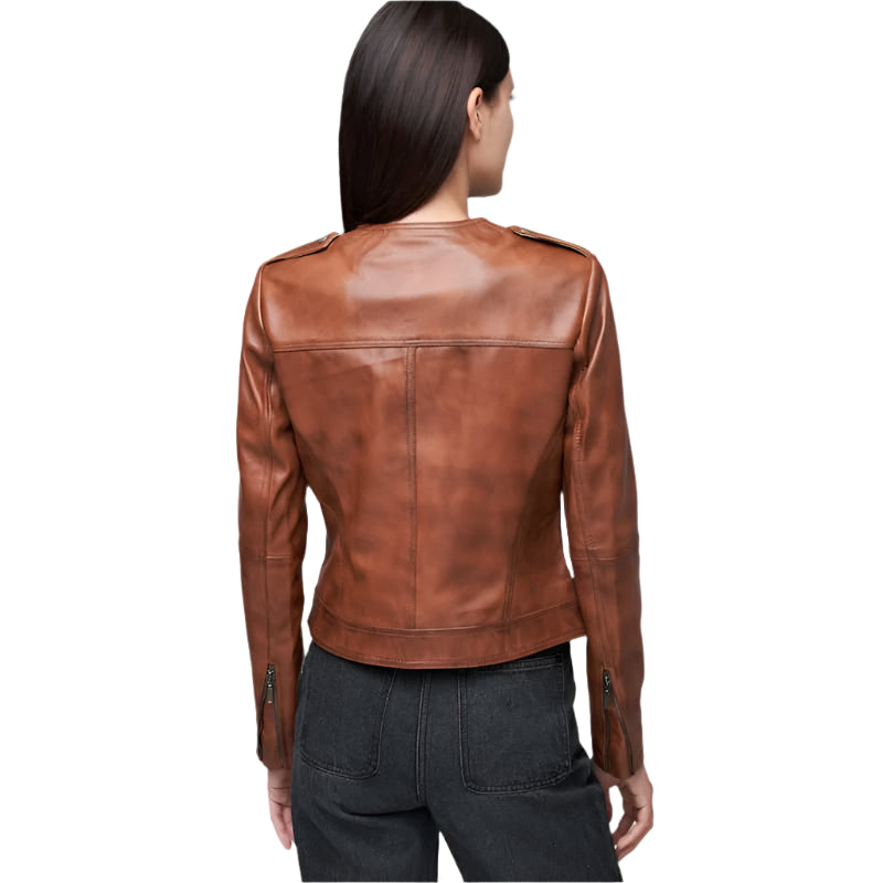 Luna Biker Waxed-BrownLeather Jacket
