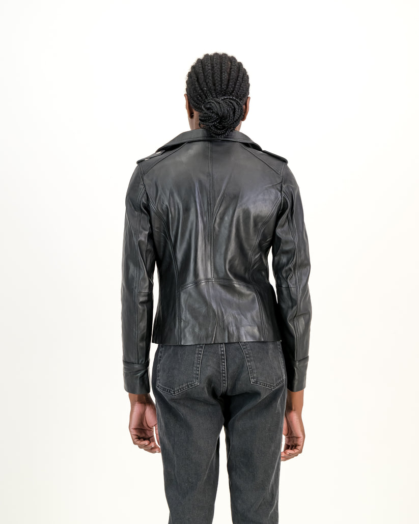 Supreme Leather Isabel Slim Fit 100% Nappa Black Leather Jacket