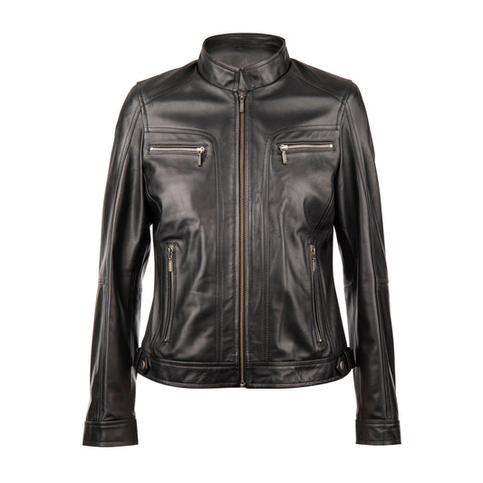 Women's Nube Classic Black Leather Jacket