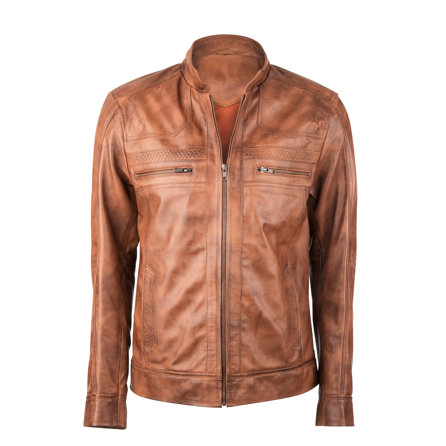 Men's Elliot Classic Waxed-Brown Leather Jacket