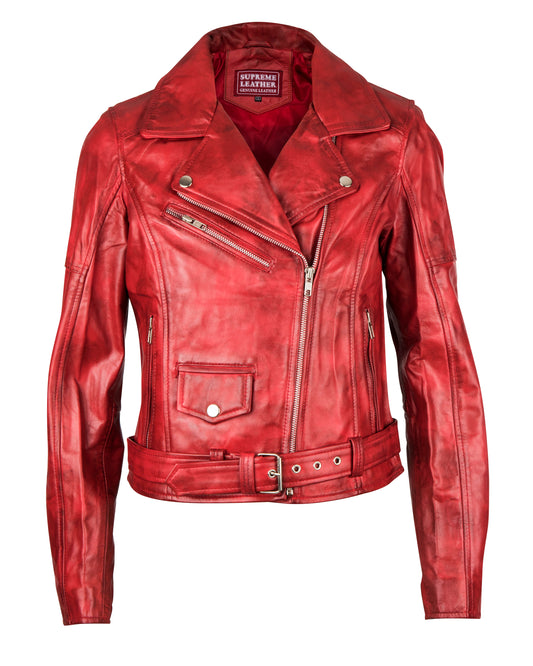 Women's Donna Ox - Waxed Leather Biker Jacket