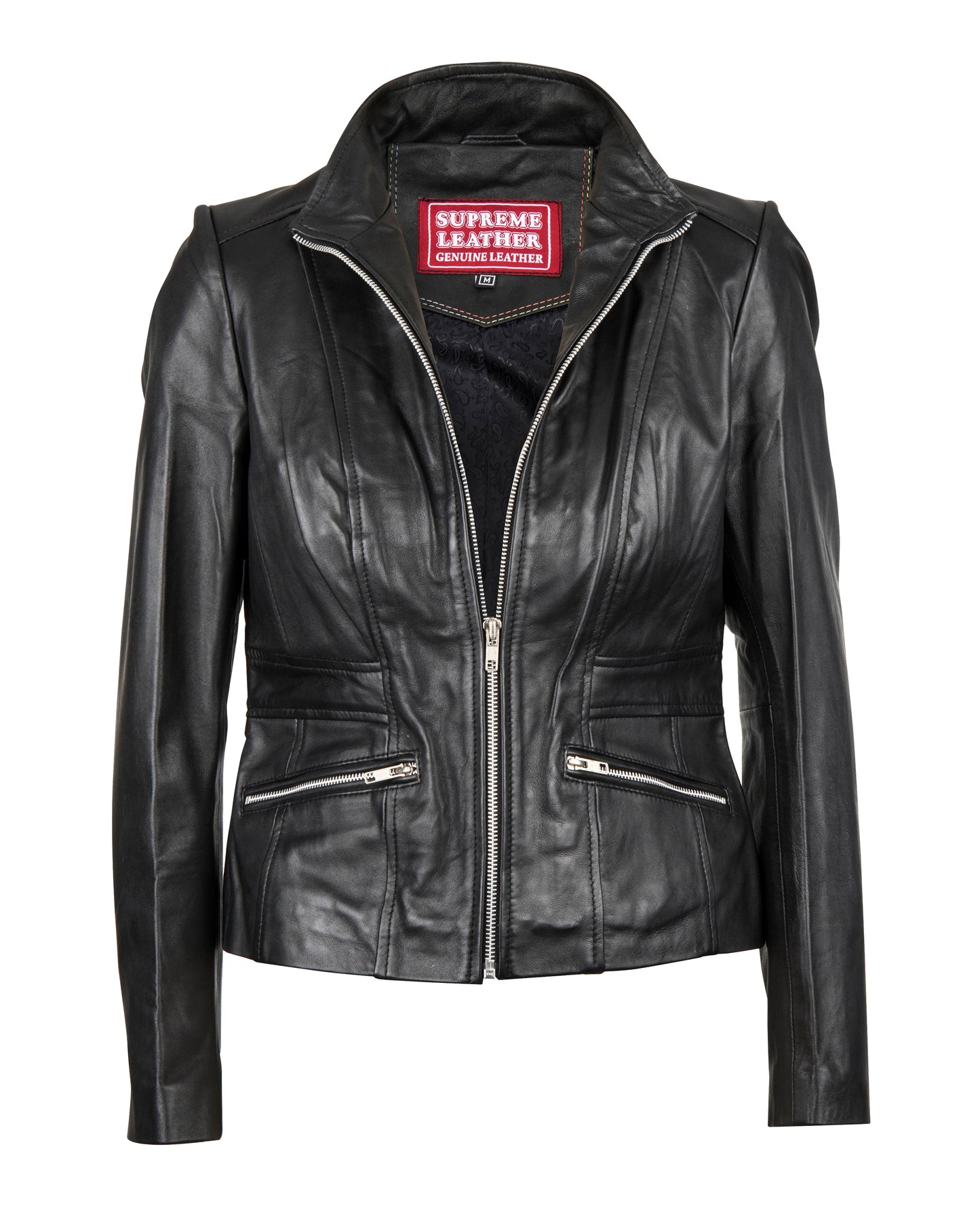 Women's Trinity Black 100% Nappa Leather Jacket