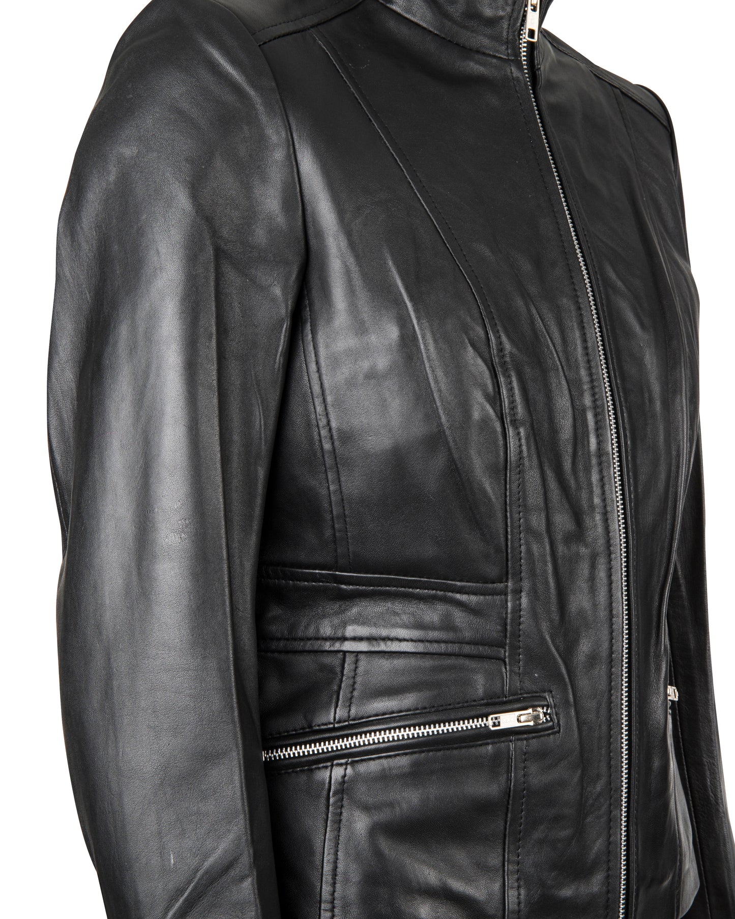 Women's Trinity Black 100% Nappa Leather Jacket