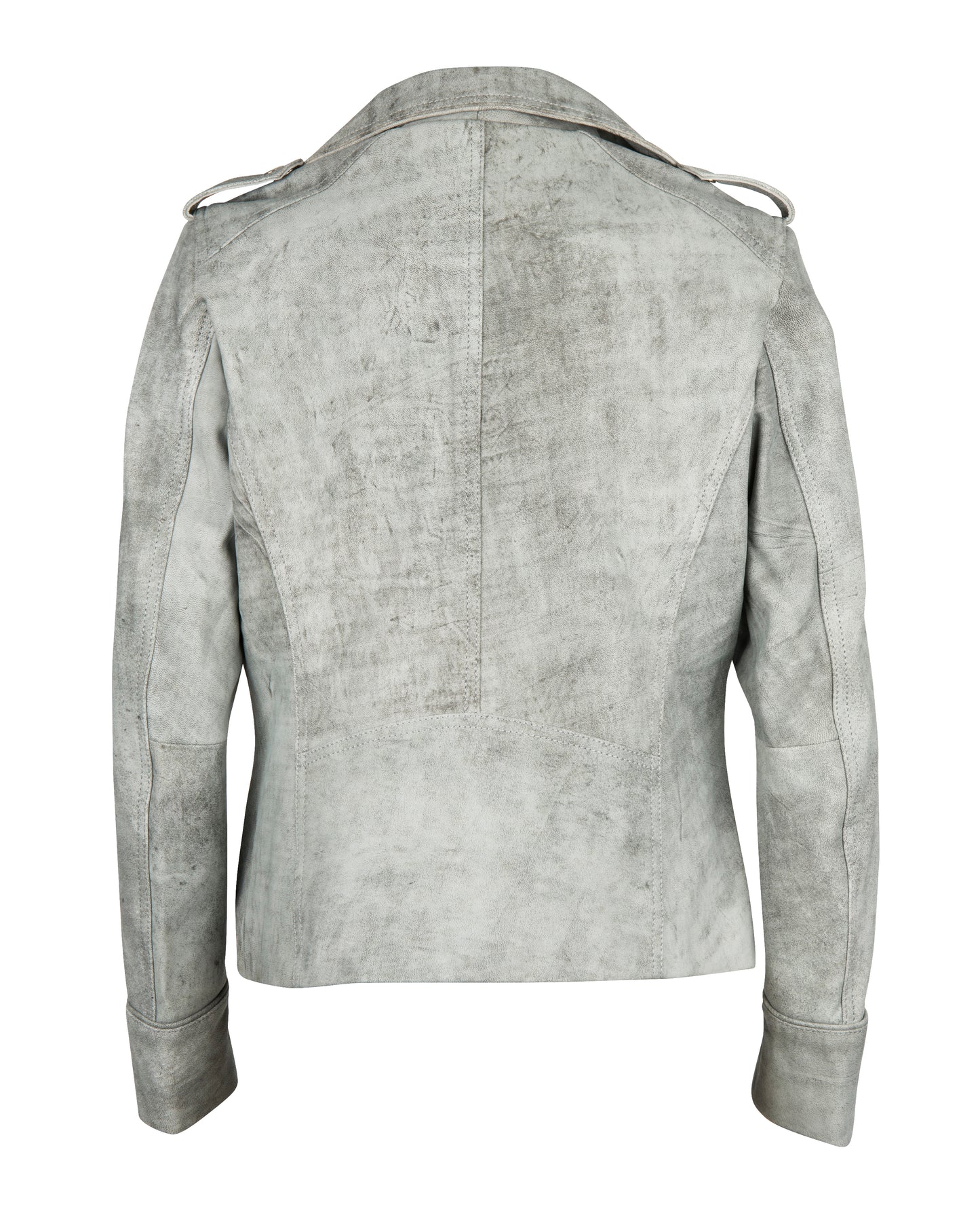 Supreme Leather Lady-Jane Slim Fit 100% Nappa Grey-Snuff Leather Jacket