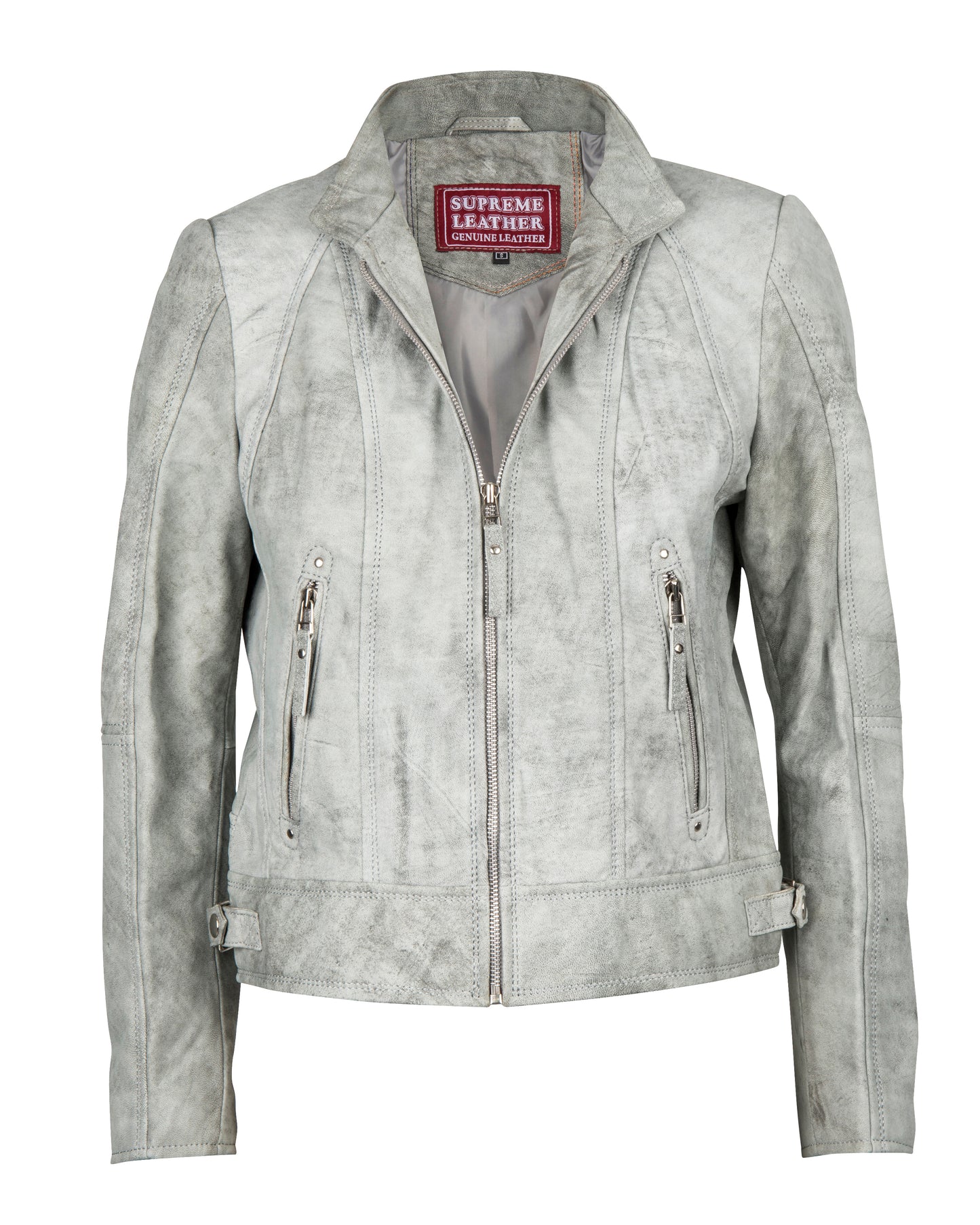 Ladies Bella Grey-Snuff  Leather Jacket