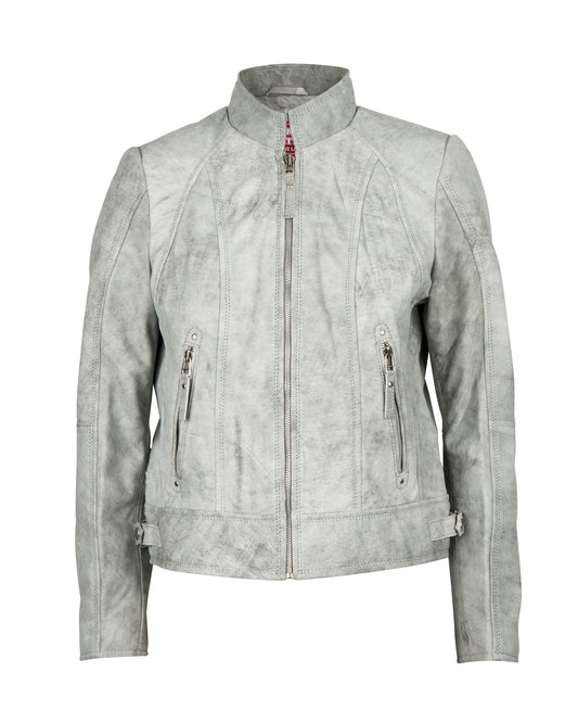 Ladies Bella Grey-Snuff  Leather Jacket