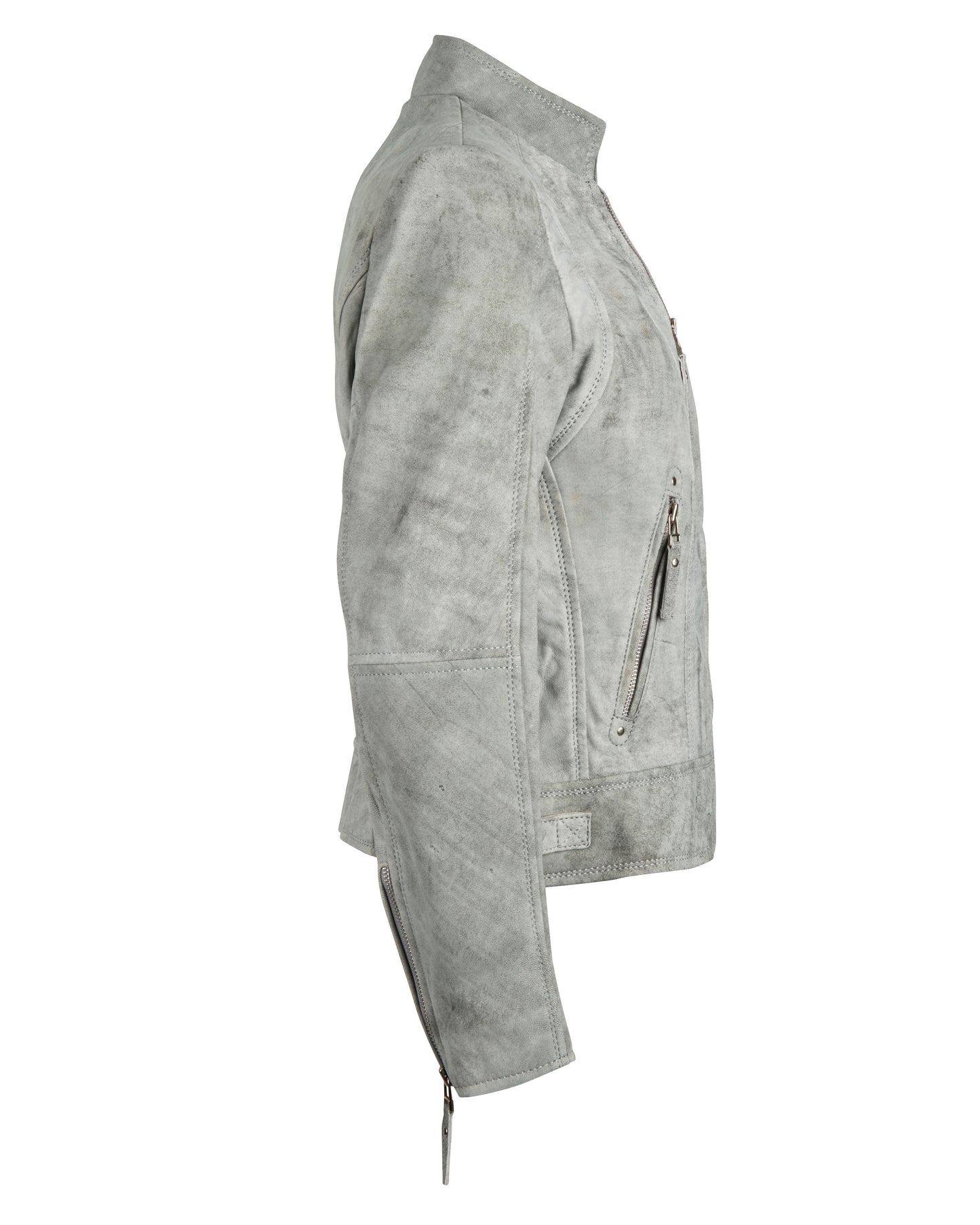 Ladies Bella Grey-Snuff  Leather Jacket