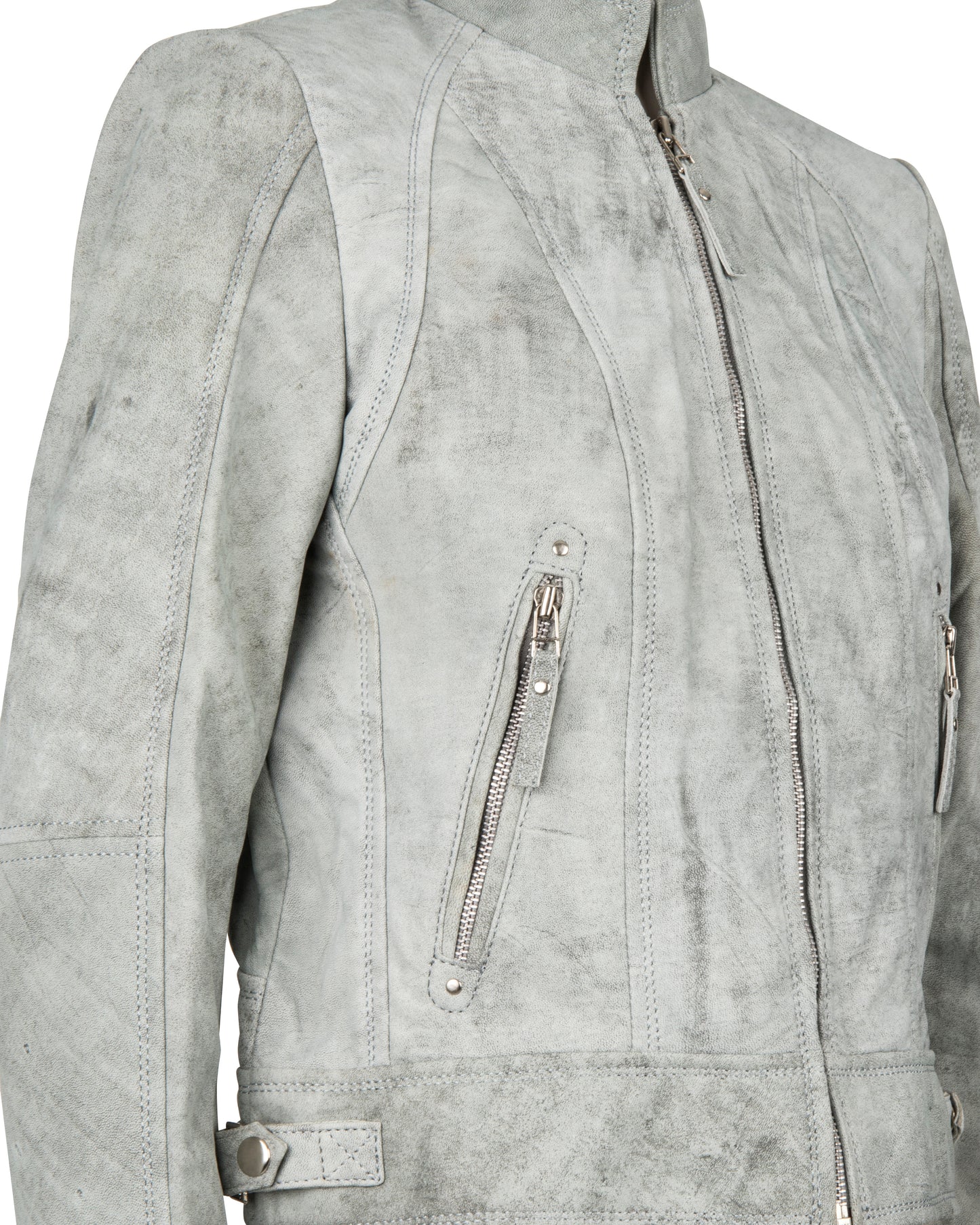 Ladies Bella Grey-Snuff  Leather Jacket