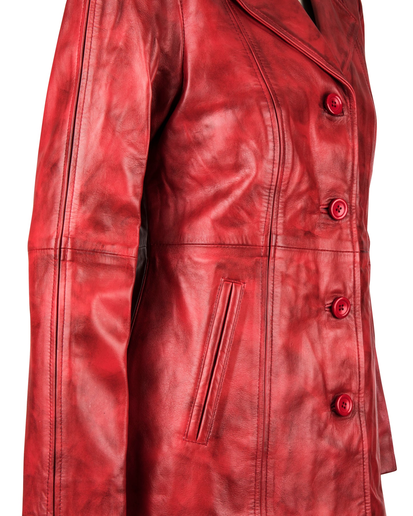 Women's Selena Long Coat Ox-Waxed Leather Jacket