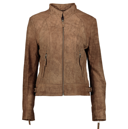 Ladies Bella Rusty Brown Leather Jacket