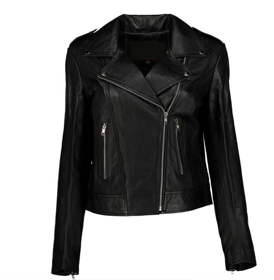 Women's Siciliana Biker Black Leather Jacket