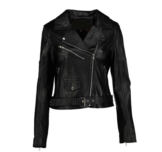 Women's Donna Leather Black  Biker Jacket