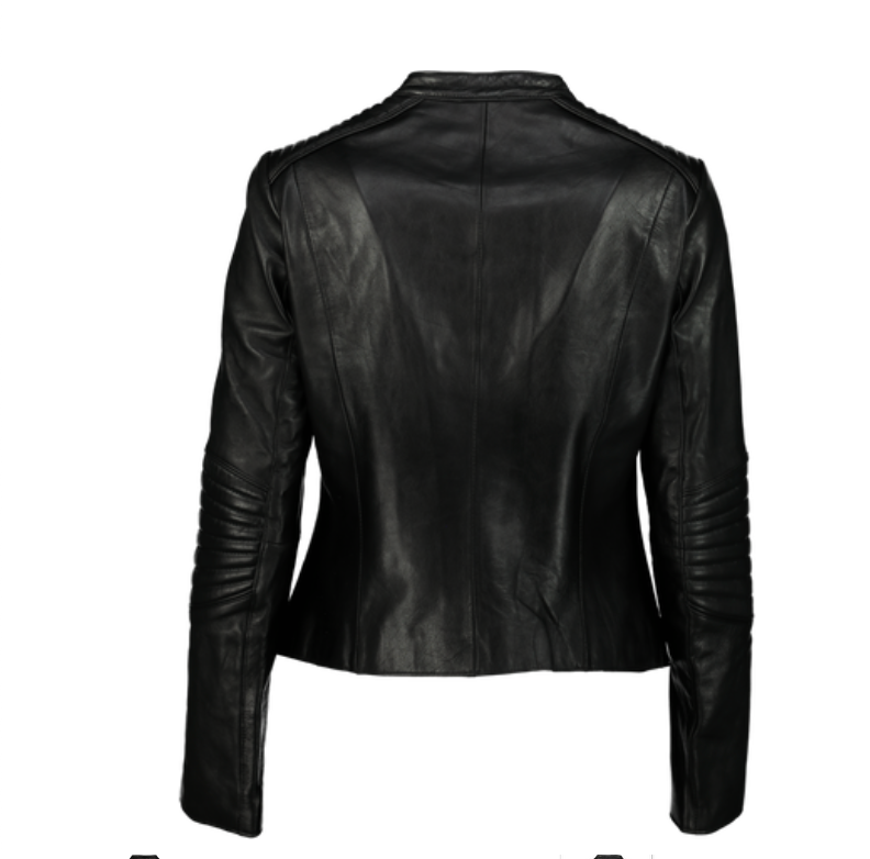 Zarah Ladies Moto-Collar Leather Jacket