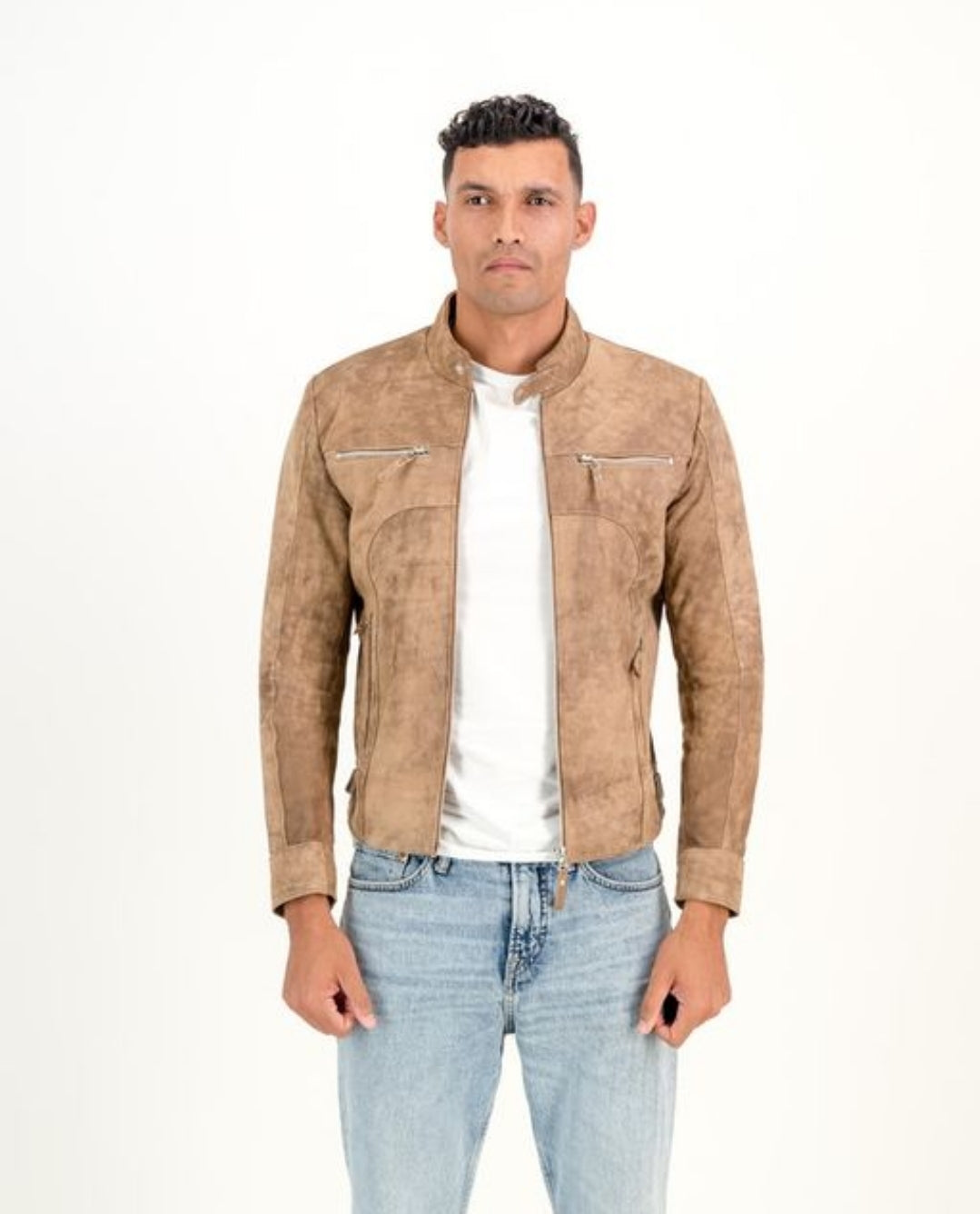 Men's Classic Slim Fit Rusty Snuff-Brown Leather Jacket