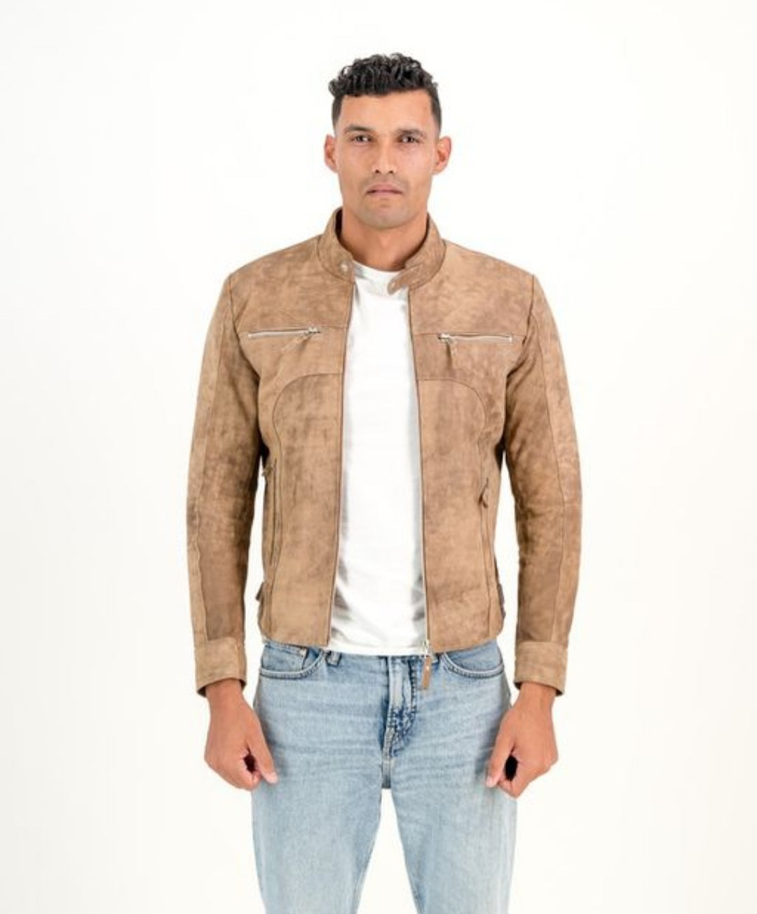 Men's Classic Slim Fit Rusty Snuff-Brown Leather Jacket
