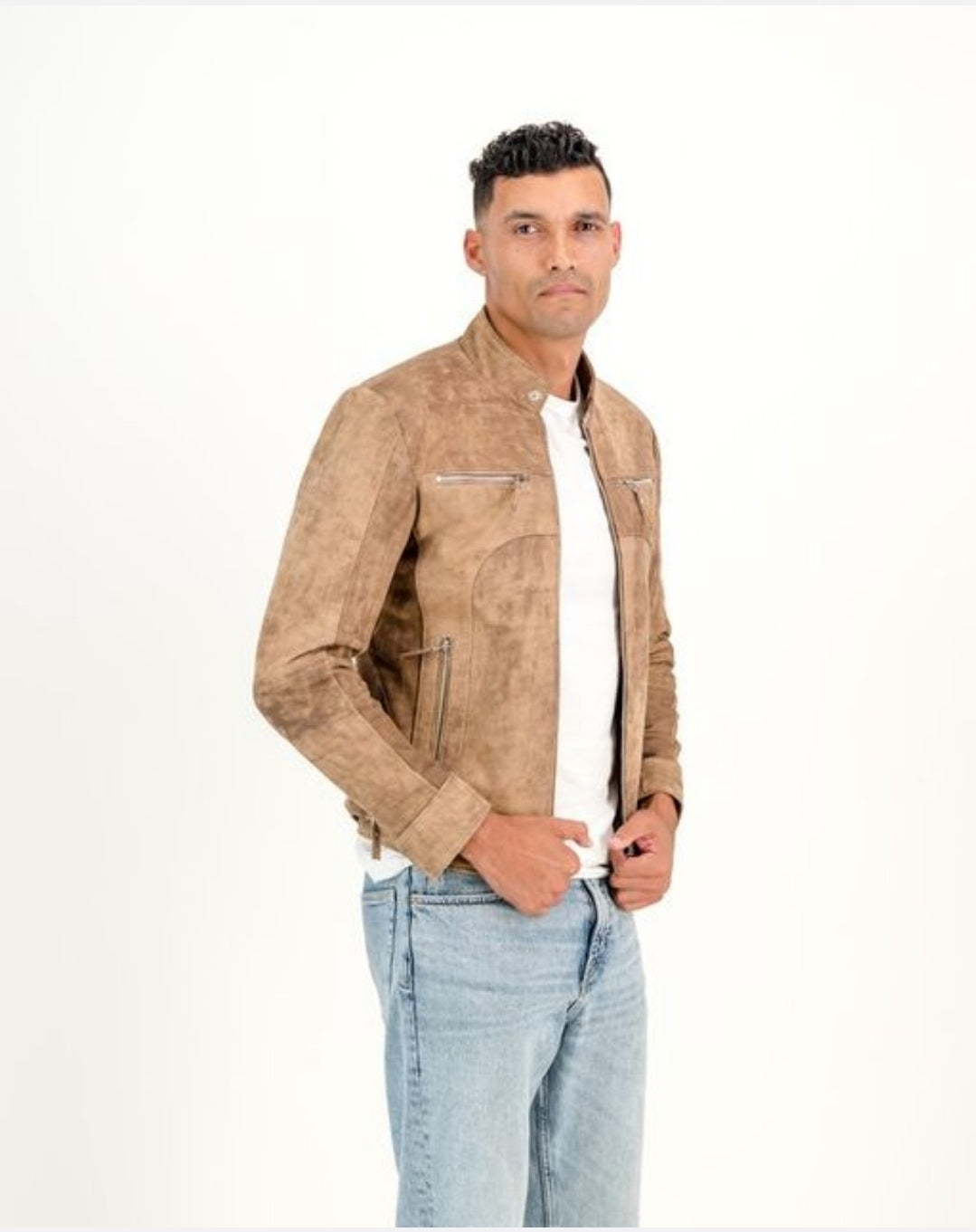 Men's Classic Slim Fit Rusty Snuff-Brown Leather Jacket