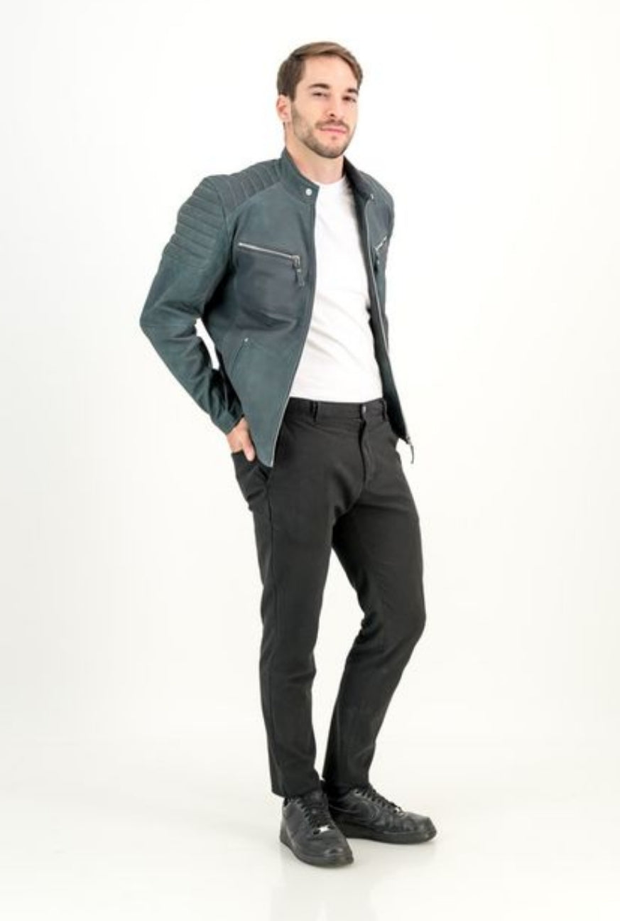 Men's Jhonny Olive-Snuff Leather Jacket