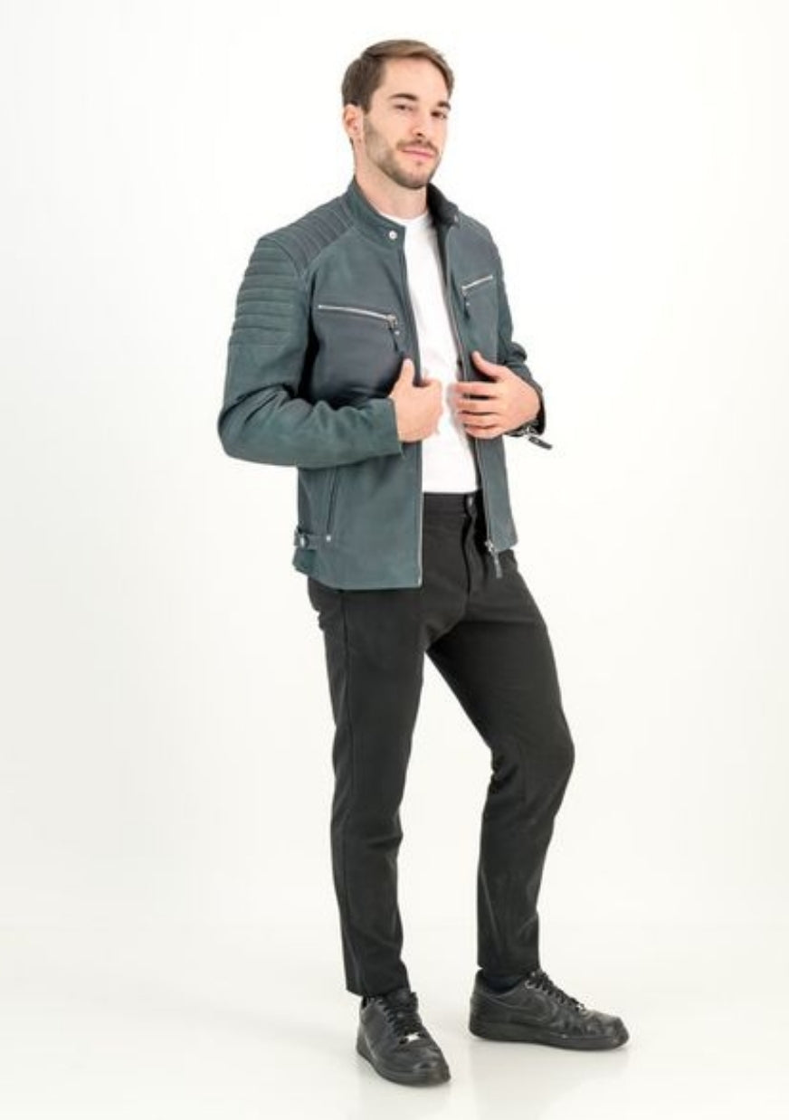 Men's Jhonny Olive-Snuff Leather Jacket