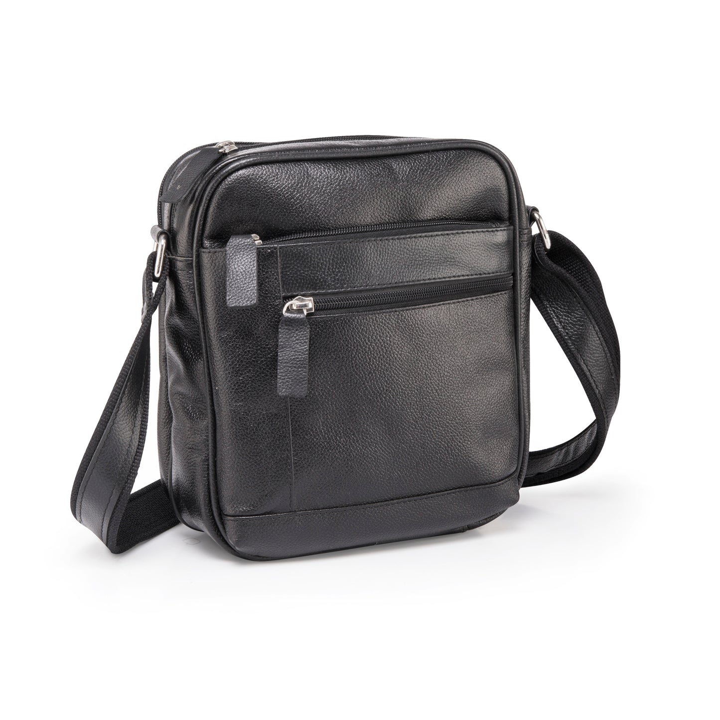 Supreme Leather Genuine Leather Unisex Messenger Bag - Black