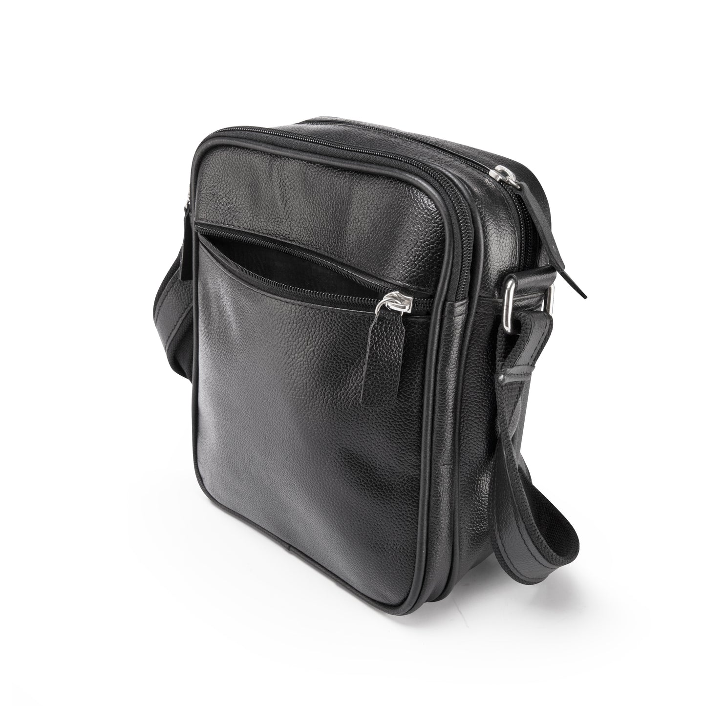 Supreme Leather Genuine Leather Unisex Messenger Bag - Black