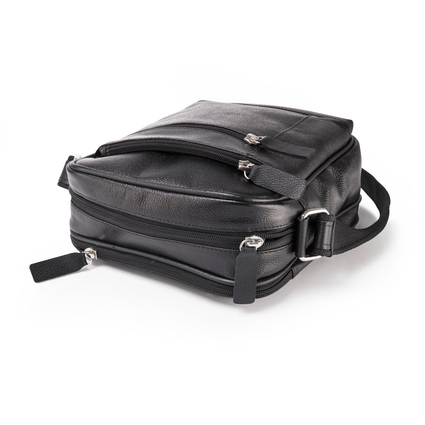 Supreme Leather Genuine Leather Unisex Messenger Bag - Black
