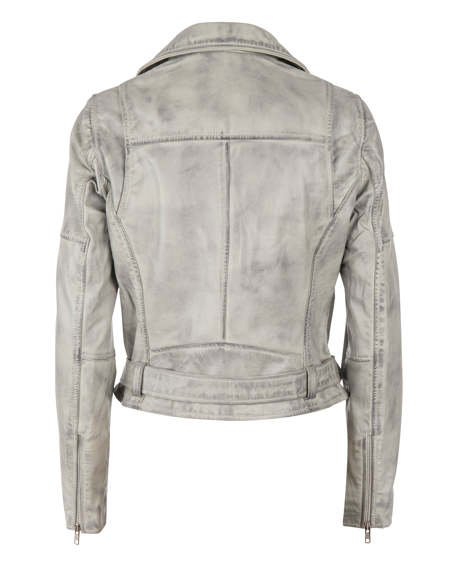 Women's Donna Grey - Wax Leather Biker Jacket