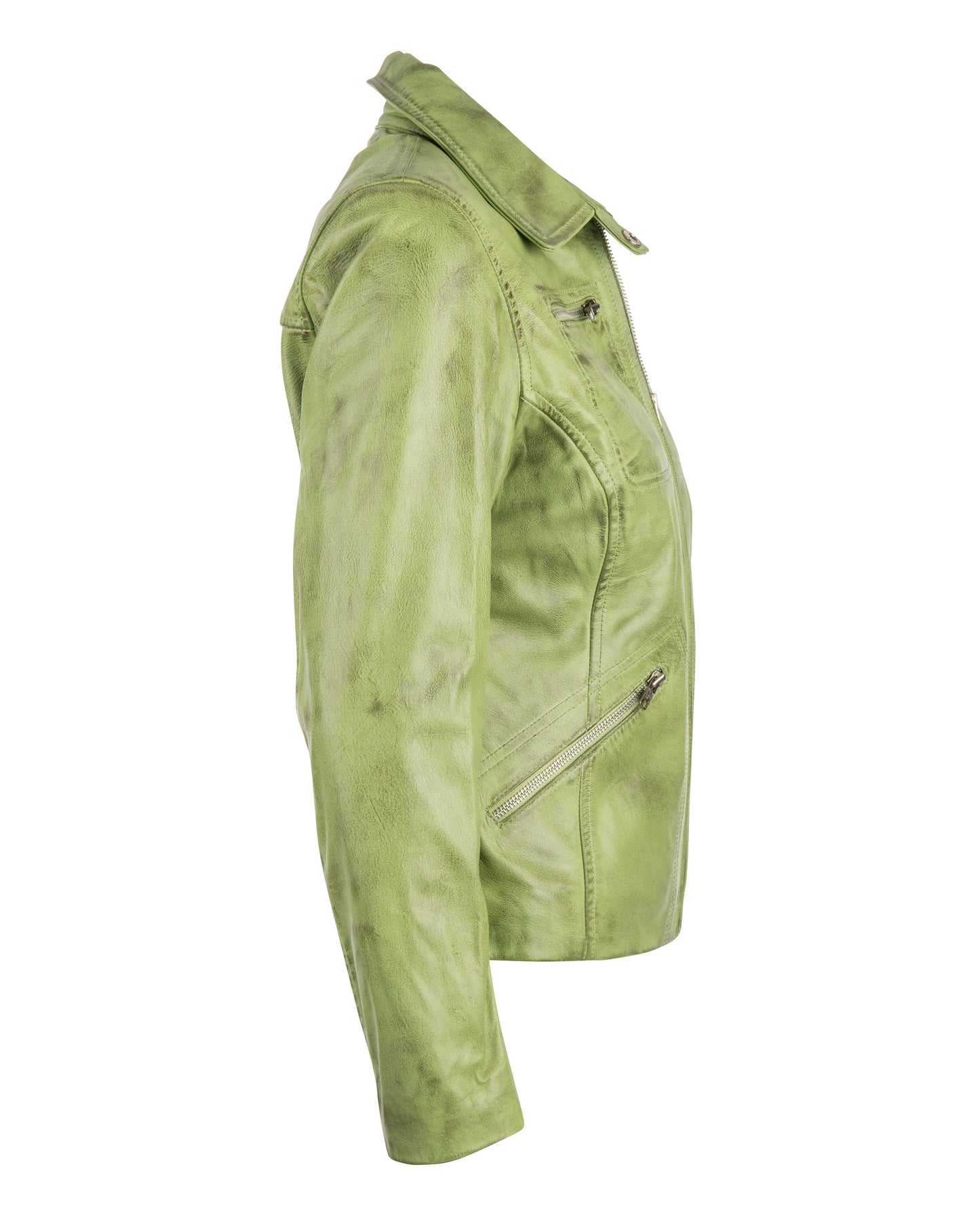Women's "Tracey" Green-Waxed Leather Jacket