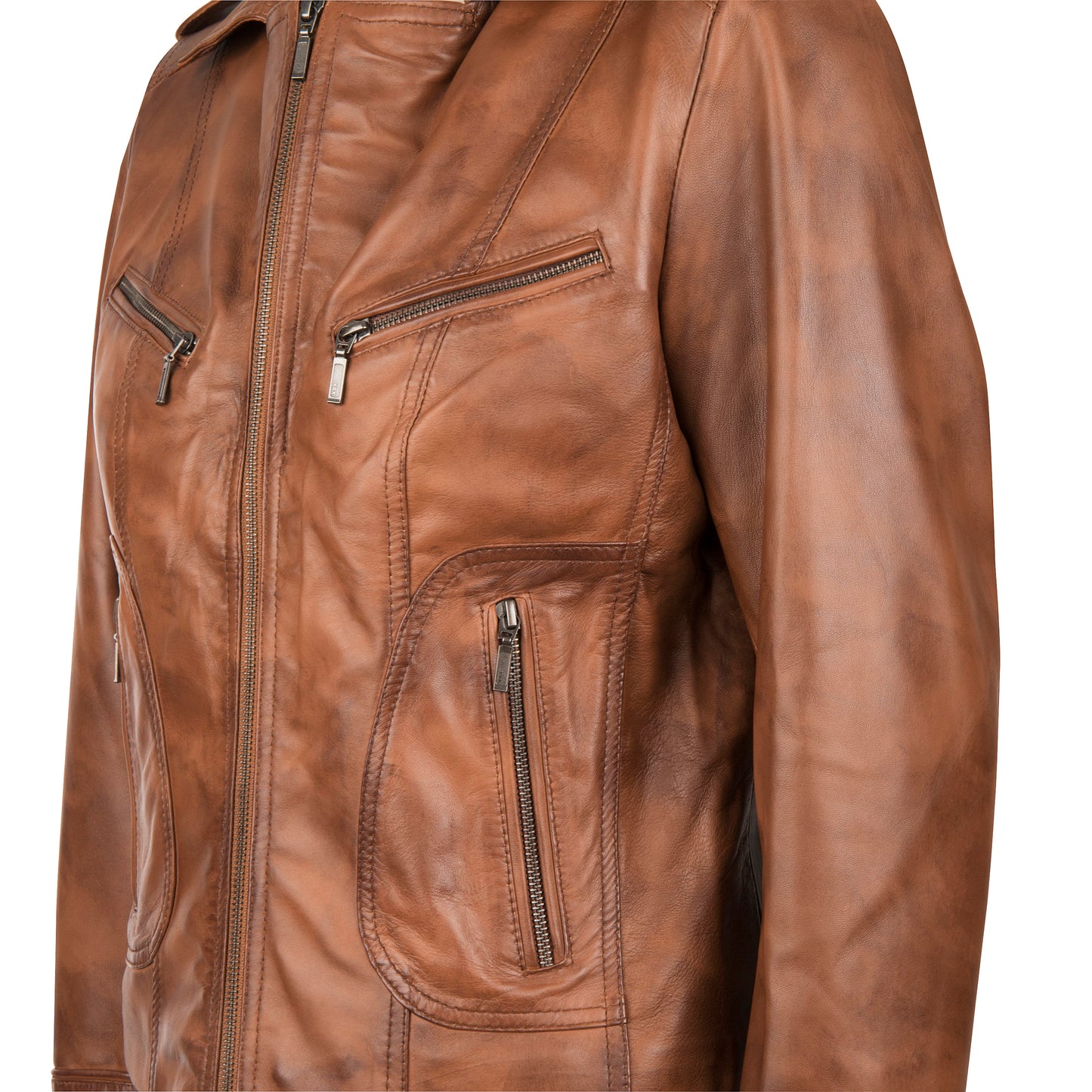 Supreme Leather Isabel Slim Fit 100% Nappa Waxed-Brown Leather Jacket