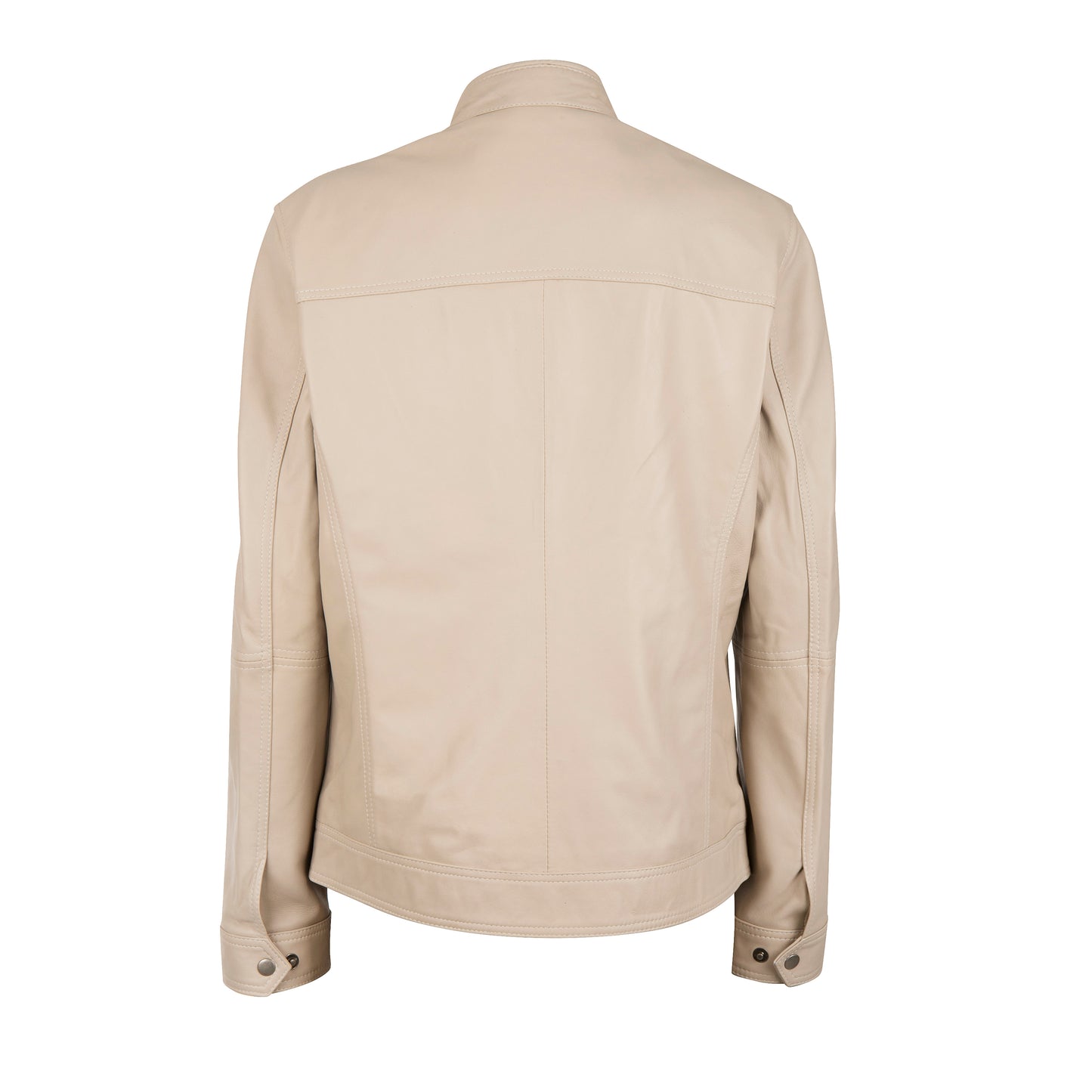 Men's Jace Classic Slim-Fit Beige/Cream Leather Jacket