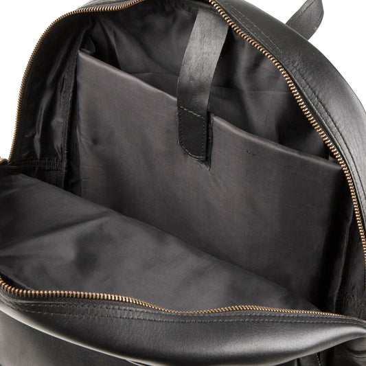 Supreme Leather Unisex Laptop and Travel Bag BackPack-Black