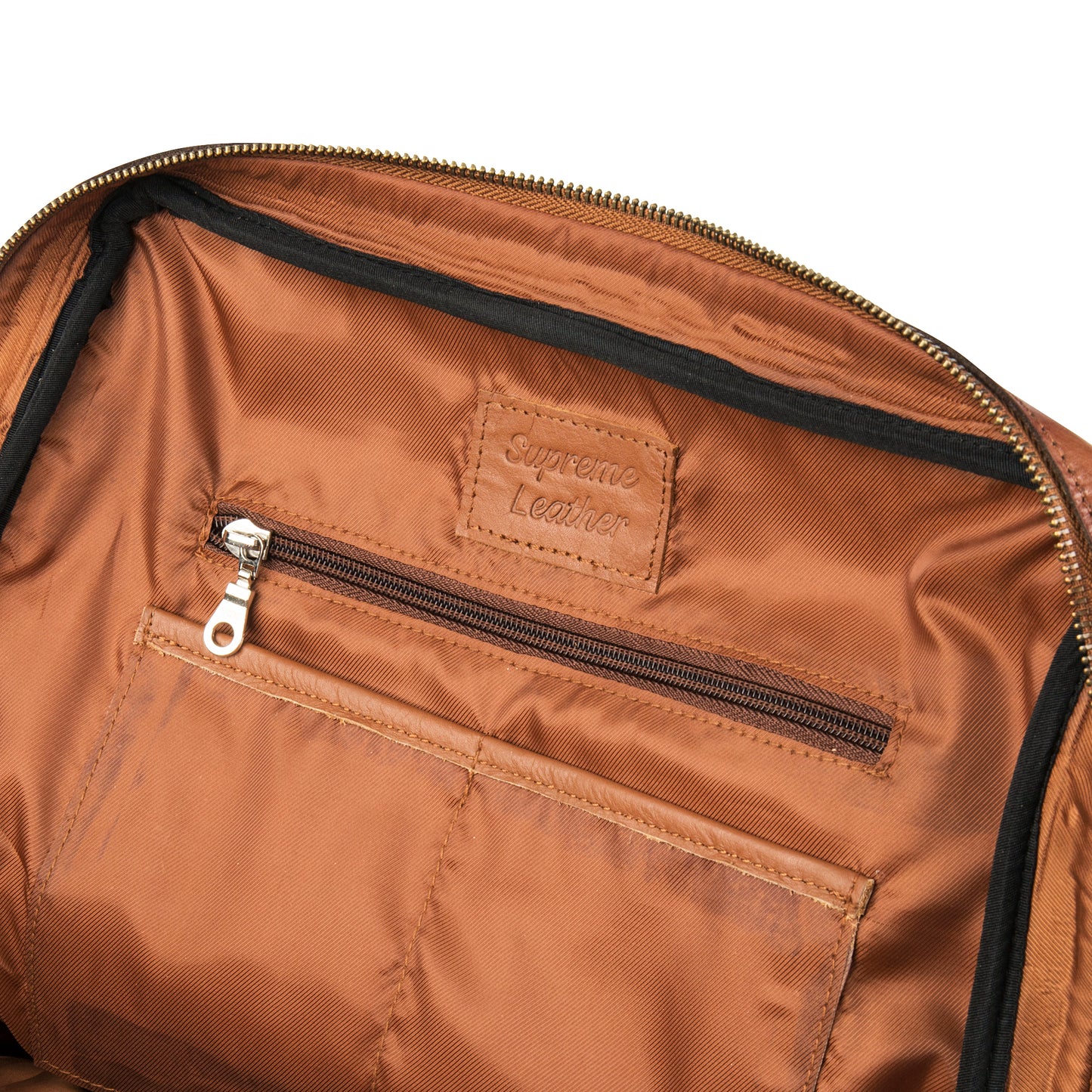Supreme Leather Oxford Unisex Backpack-Waxed-Brown