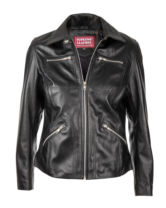 Supreme Leather Women's "Tracey" Black Leather Jacket