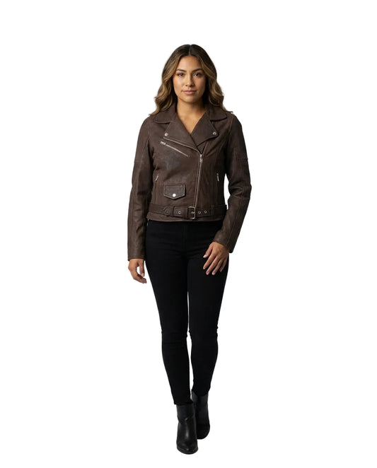 Supreme Leather Women's Donna Brown Snuff Leather Jacket