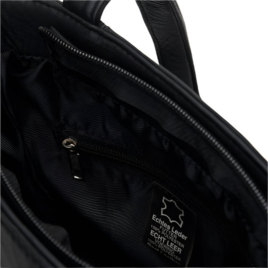 Genuine Leather women Medium Tote Bag- Black