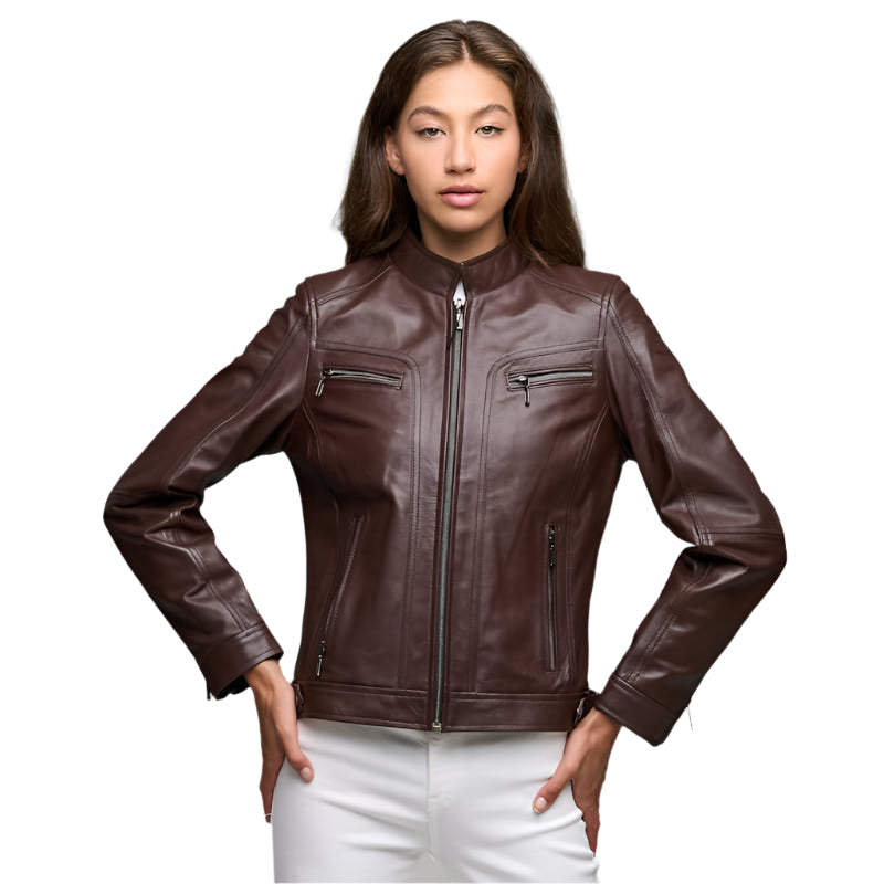 Women's Nube Classic Brown Leather Jacket