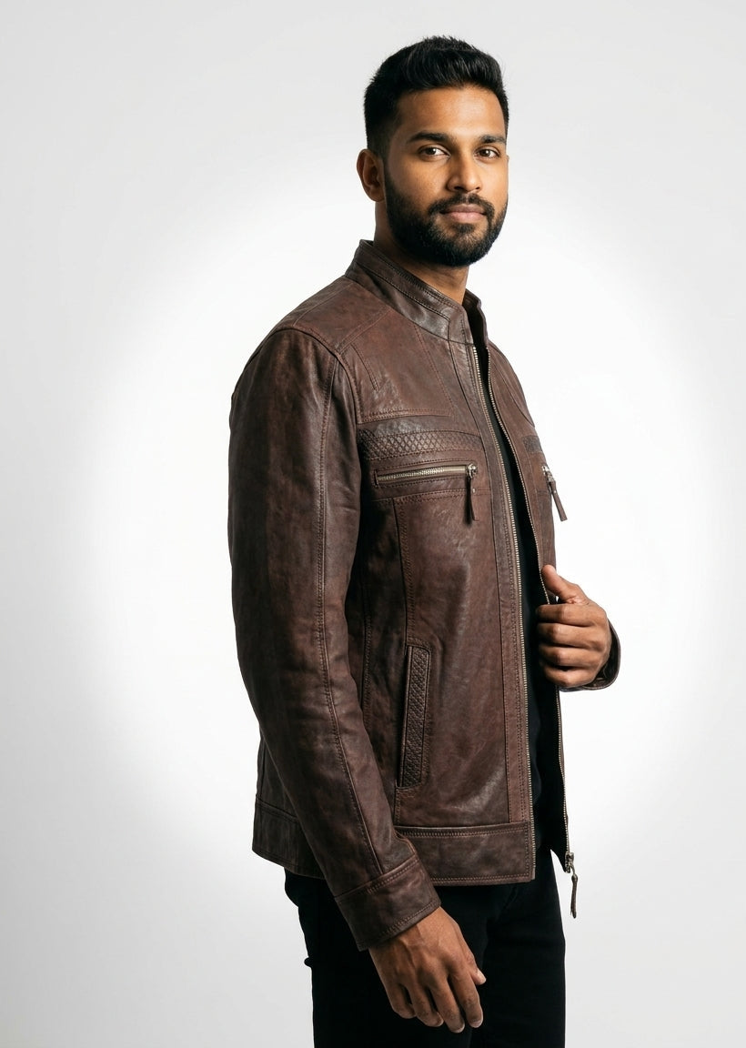 Men's Elliot Classic Brown-snuff  Leather Jacket