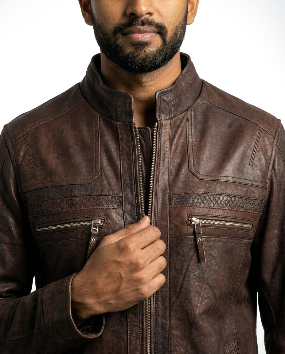 Men's Elliot Classic Brown-snuff  Leather Jacket