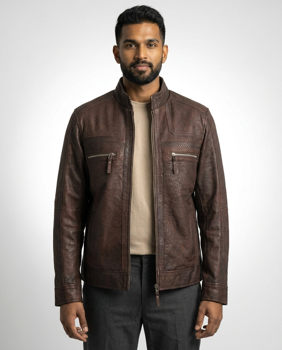 Men's Elliot Classic Brown-snuff  Leather Jacket