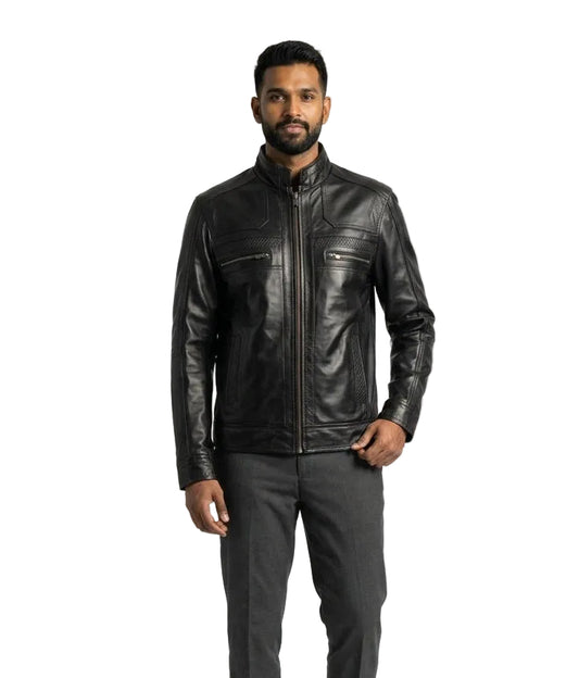 Men's Elliot  Classic Black Leather Jacket