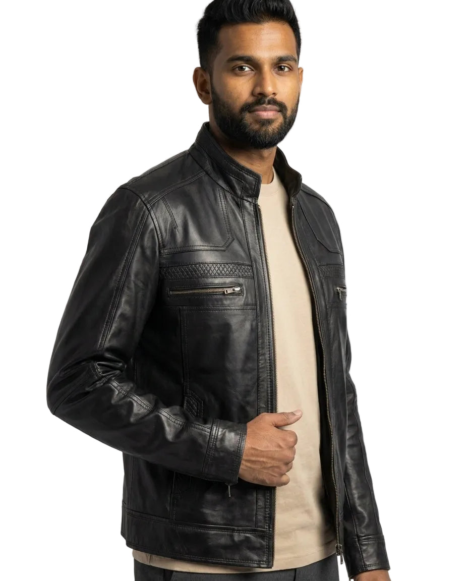 Men's Elliot  Classic Black Leather Jacket